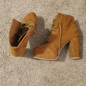 Cute suede high heel boots